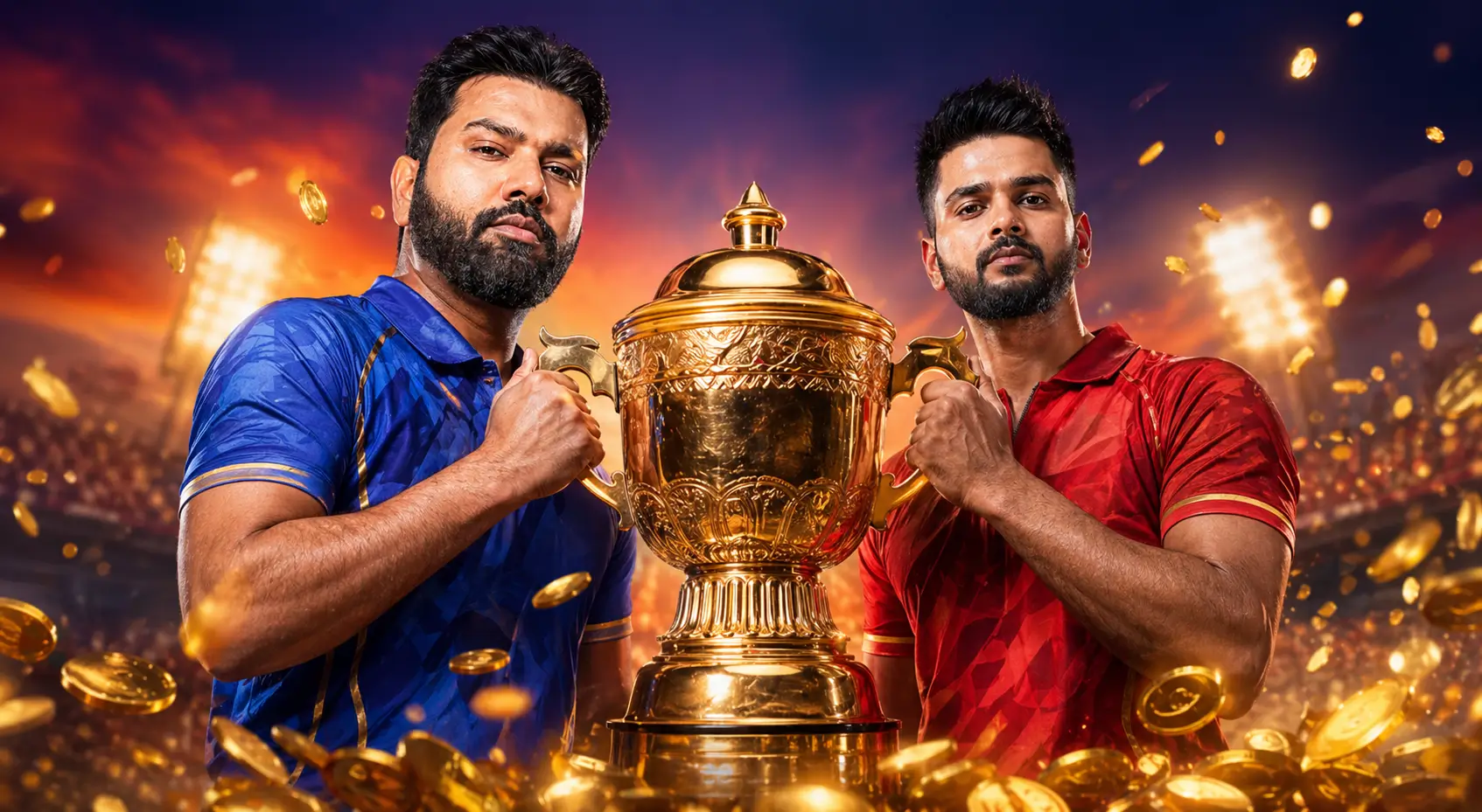 Cricket champion holding the IPL trophy on Jaya9